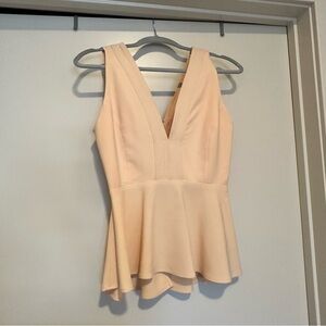 Chelsea28 Peach Sleeveless Peplum Top